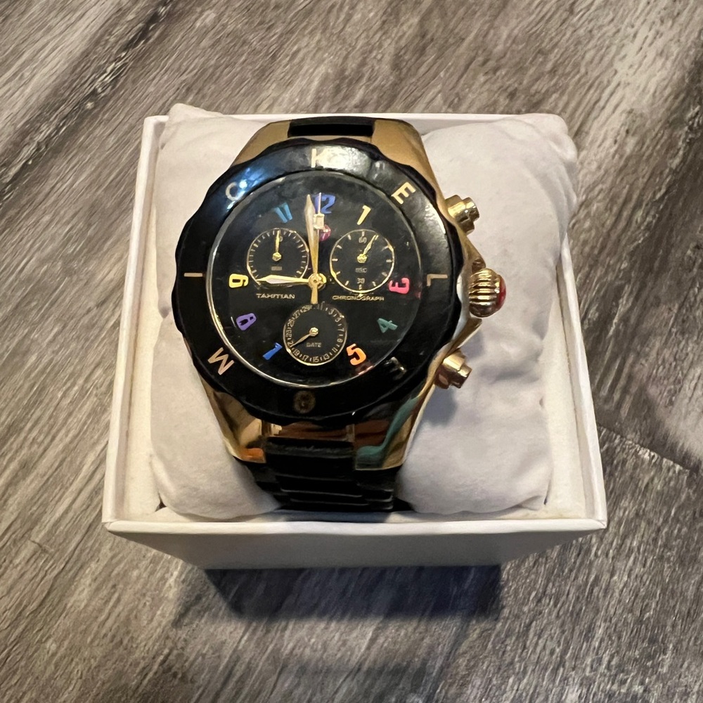 Michele Tahitian Chronograph Watch with Colorful Dial